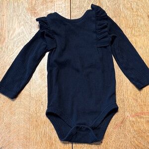 Cat & Jack black Ruffled Sleeve Bodysuit